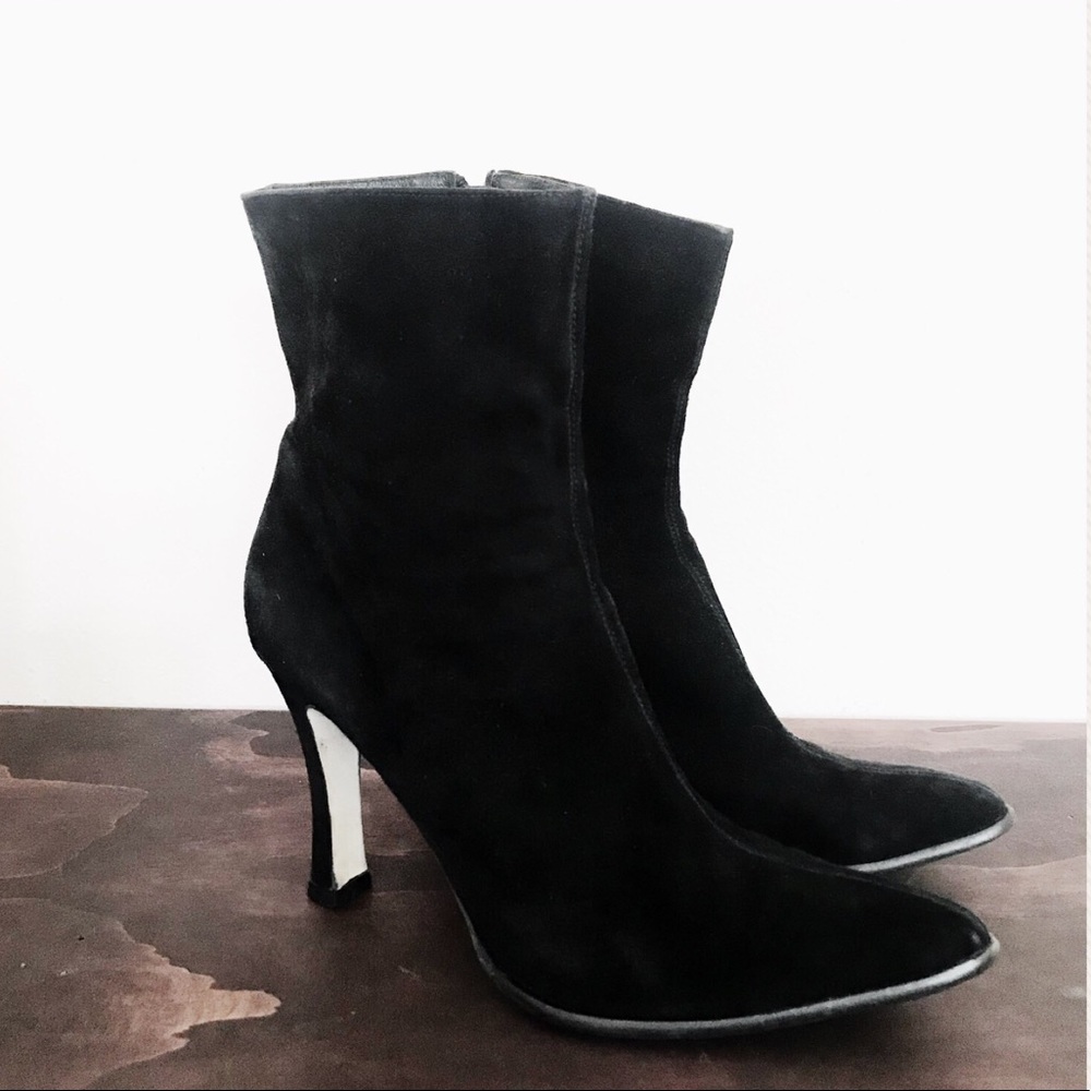 Vintage Black Stiletto Ankle Booties